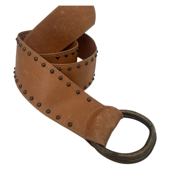 Streets Ahead Belt Women Large Double D Ring Stud Italian Leather Buckle BOHO main image 8